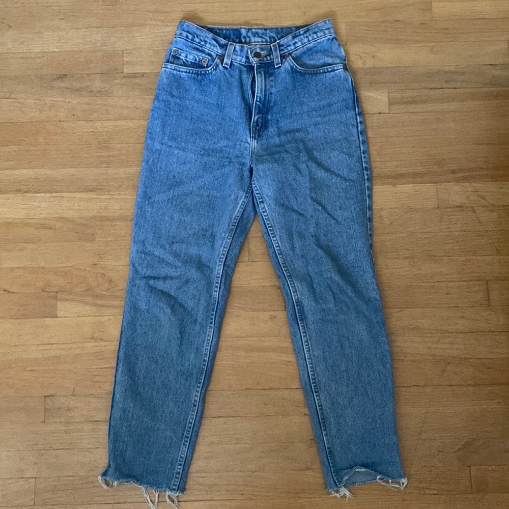 Levi’s 513 Raw Hem Medium Wash Jeans